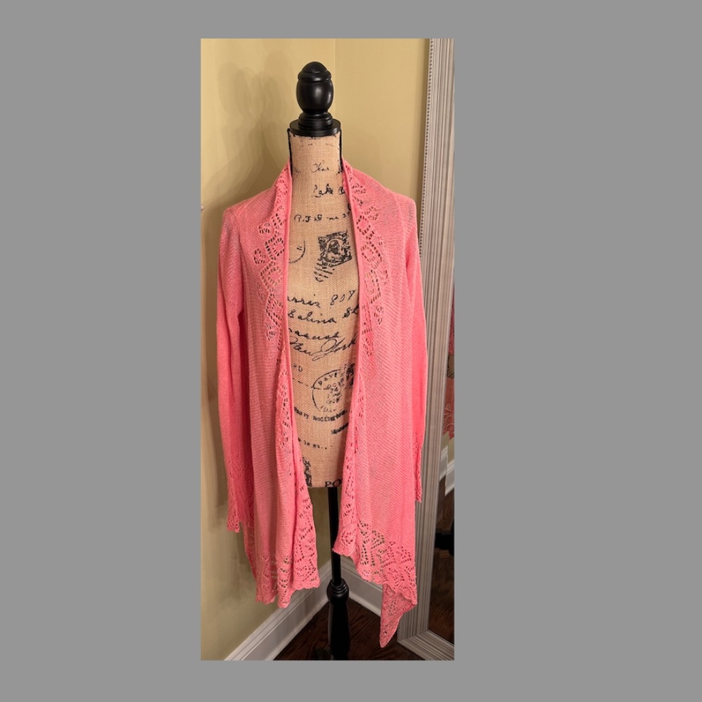 BCBG Maxazria Knit Open Cardigan Pink